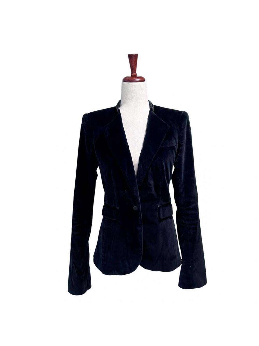 Rachel Zoe Women's Blazer Size 6 Velvet Elegant Chic Single Button Preppy